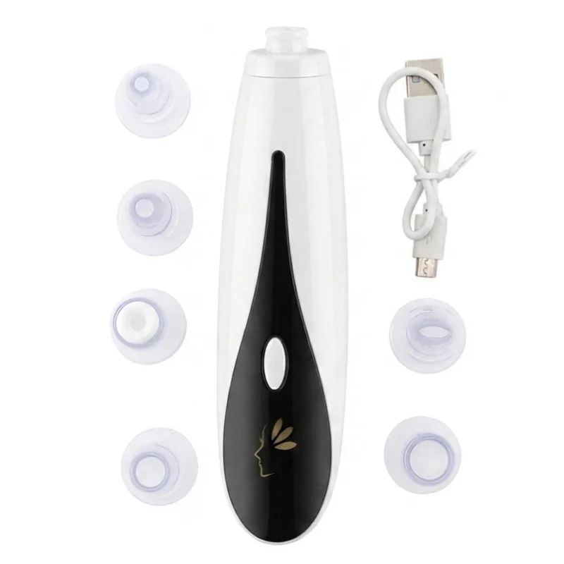 5-in-1 Blackhead Remover Machine Rechargeable | Face Vacuum Derma Suction With 5 Heads | Blackhead Removing Machine