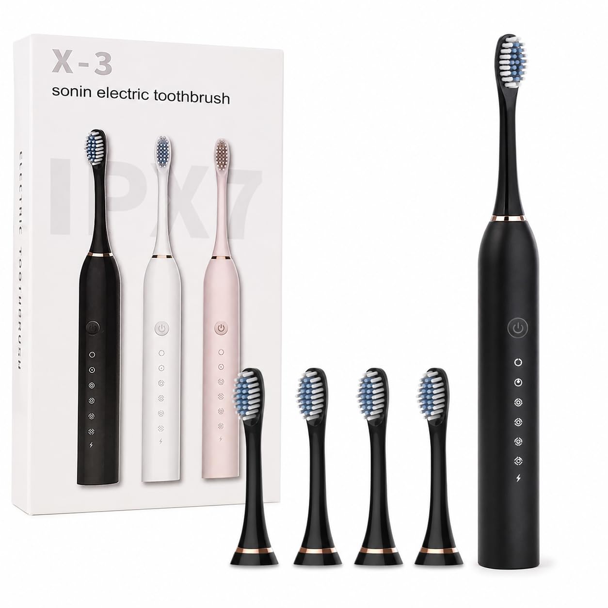 X3 Sonic Electric Toothbrush Rechargeable | USB Fast Charging Toothbrush with 5 Modes Deep Cleaning Whitening & Gum Care