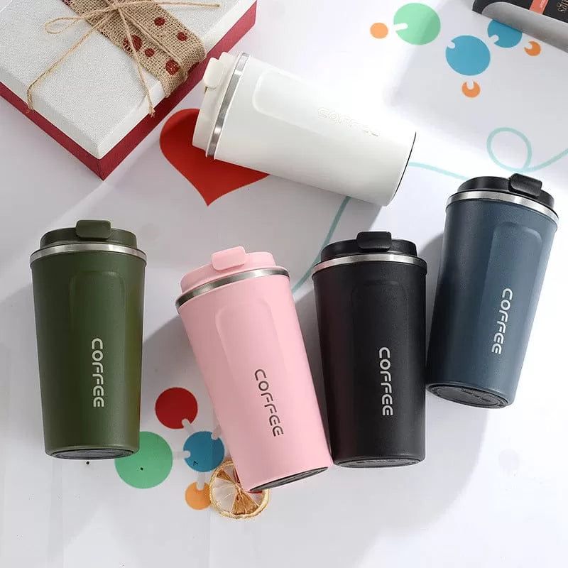 500ml Stainless Steel Temperature Coffee Cup Insulated Travel Mug - Black