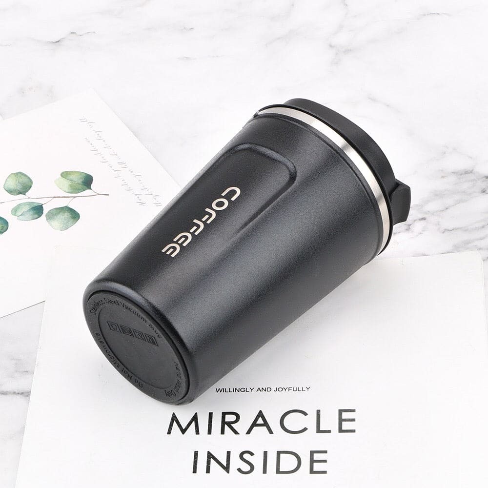 500ml Stainless Steel Temperature Coffee Cup Insulated Travel Mug - Black