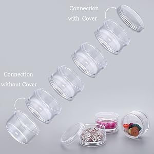 Transparent Co Joined Round Jewelry Makeup Storage Box Container | Bracelet, Earring Round Plastic Organizer