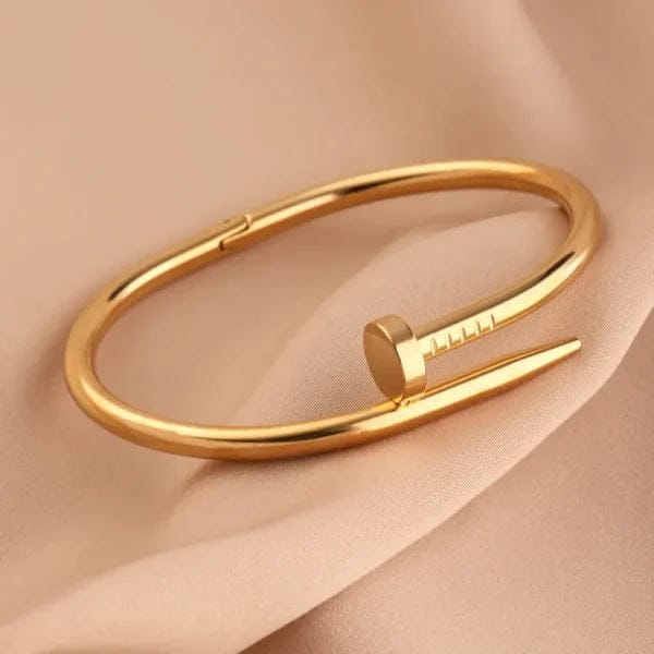 Cartier Nail Bangle – Stainless Steel | Iconic Luxury Design (Golden)