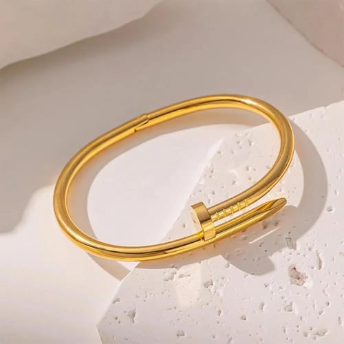 Cartier Nail Bangle – Stainless Steel | Iconic Luxury Design (Golden)
